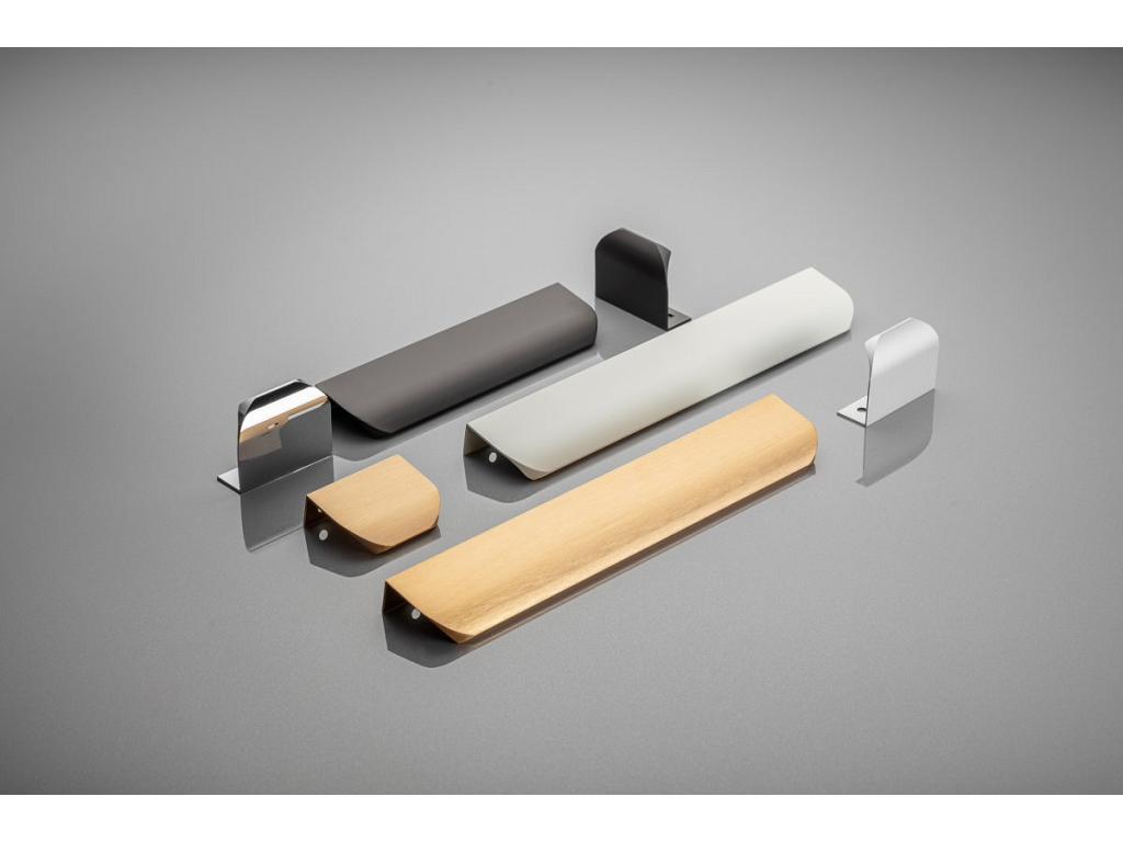 Maniglietta Mobile per Bordo Hexa Interasse 160 mm.P190x50L Nero Opaco | GTV - immagine 2